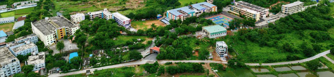 Aerial view of the St. Mary's University Hyderabad campus and surrounding grounds